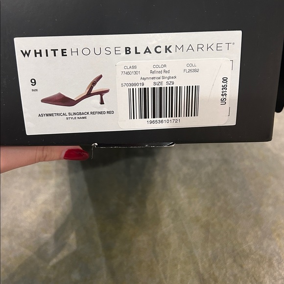 White House Black Market Asymmetrical Slingback Refined Red - Picture 8 of 8